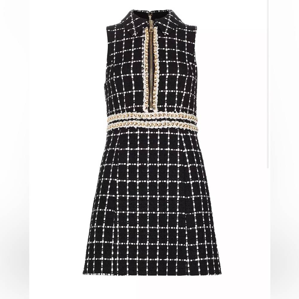 Alice + Olivia dress Ellis Threaded Check Minidress